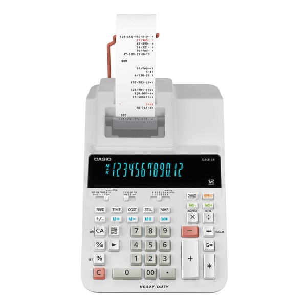 Encontraproduto.com.br - Calculadora com Bobina DR-210R WE Branca CASIO