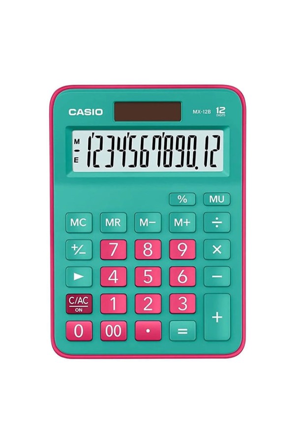 Calculadora de Mesa Casio 12 Dígitos Verde - MX-12B-GNRD-W-DC