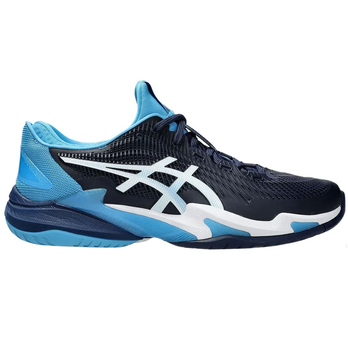 Tênis Court FF 3 Novak Preto e Azul - Asics