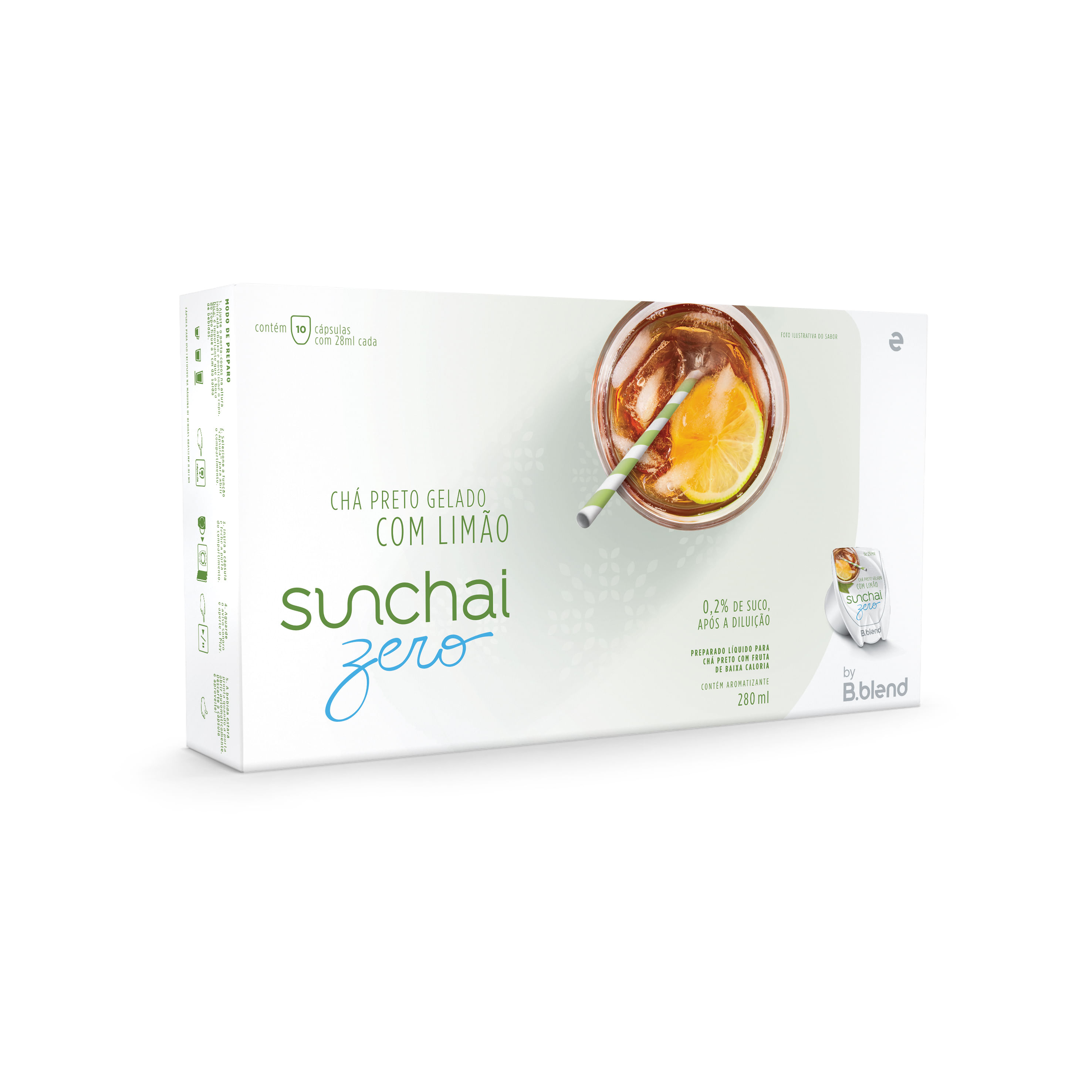 Encontraproduto.com.br - Sunchai Chá Preto Gelado com Limão Zero - Kit com 10 cápsulas