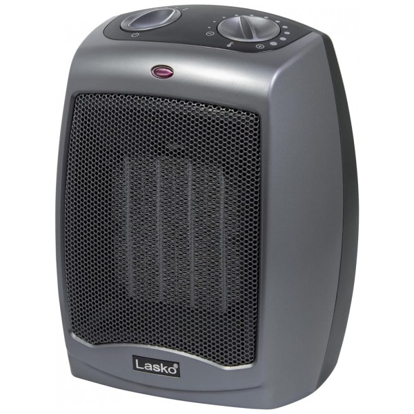 Encontraproduto.com.br - Aquecedor Cerâmico Portátil com Interruptor de Segurança de Ponta, 1500W, 110V, LASKO 754201, Cinza