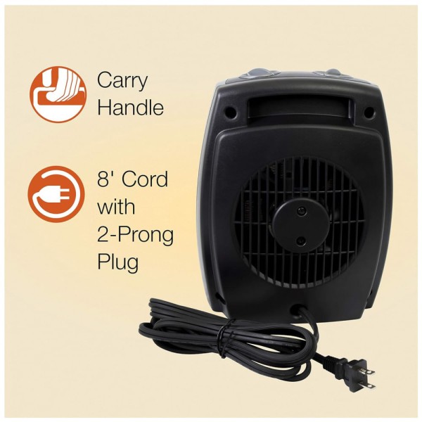 Encontraproduto.com.br - Aquecedor Cerâmico Portátil com Interruptor de Segurança de Ponta, 1500W, 110V, LASKO 754201, Cinza
