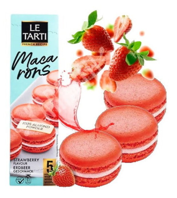 Encontraproduto.com.br - Macarons Recheados de Morango Le Tarti 60g