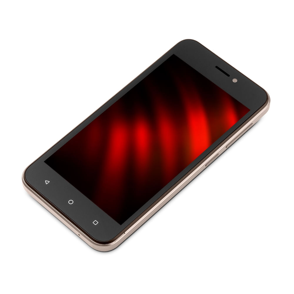 Encontraproduto.com.br - Smartphone Multilaser E 2 3G 32GB Wi-Fi Tela 5 pol. Dual Chip 1GB RAM Android 11 (Go edition) Processador Quad Core - Dourado - P9149X [Reembalado]