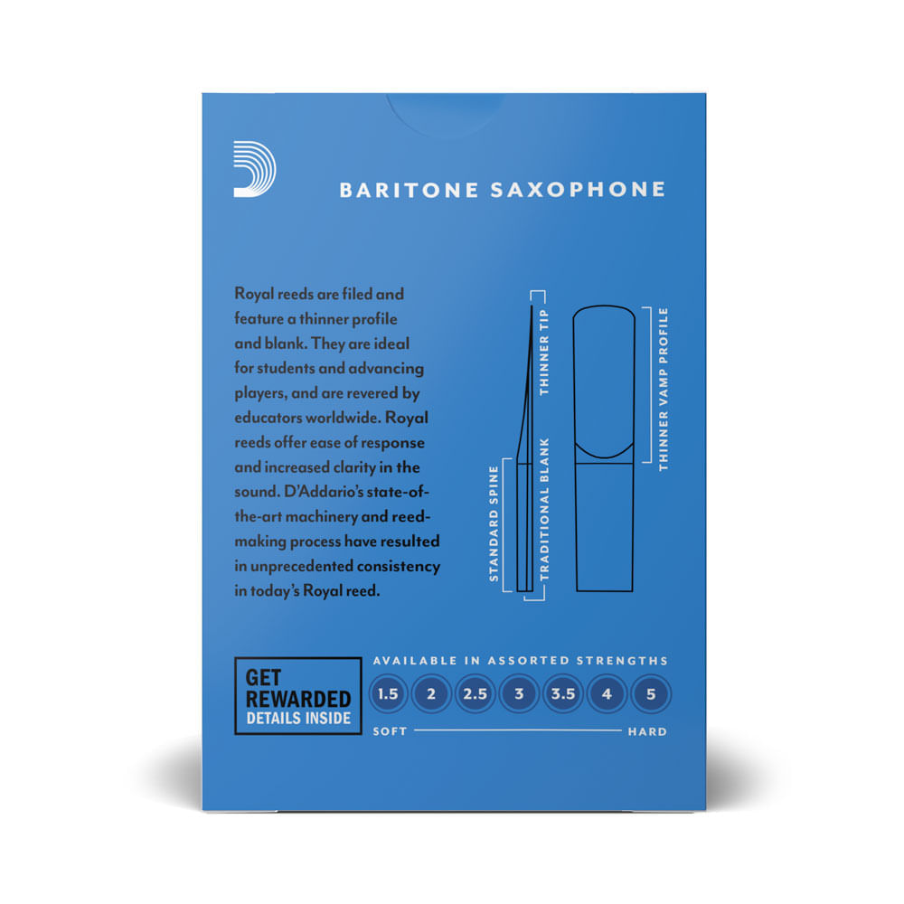 Encontraproduto.com.br - Palheta Sax Barítono 3.0 (10 Peças) D Addario Royal Rlb1030 [f035]