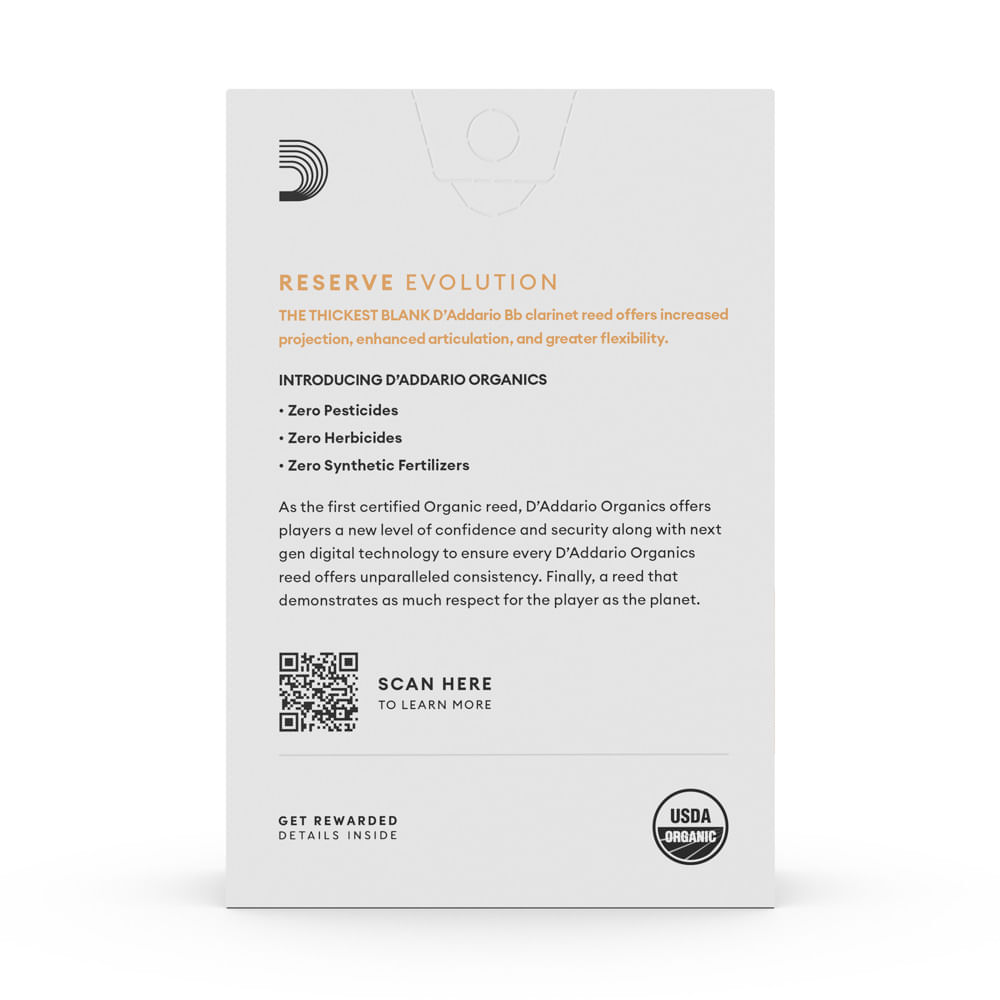 Encontraproduto.com.br - Palheta Clarineta Bb DAddario Organic Reserve Evolution