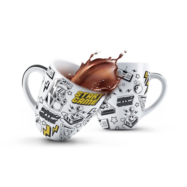 Encontraproduto.com.br - Caneca de Porcelana Start Game 440ml Up Home - UD255OUT [Reembalado]