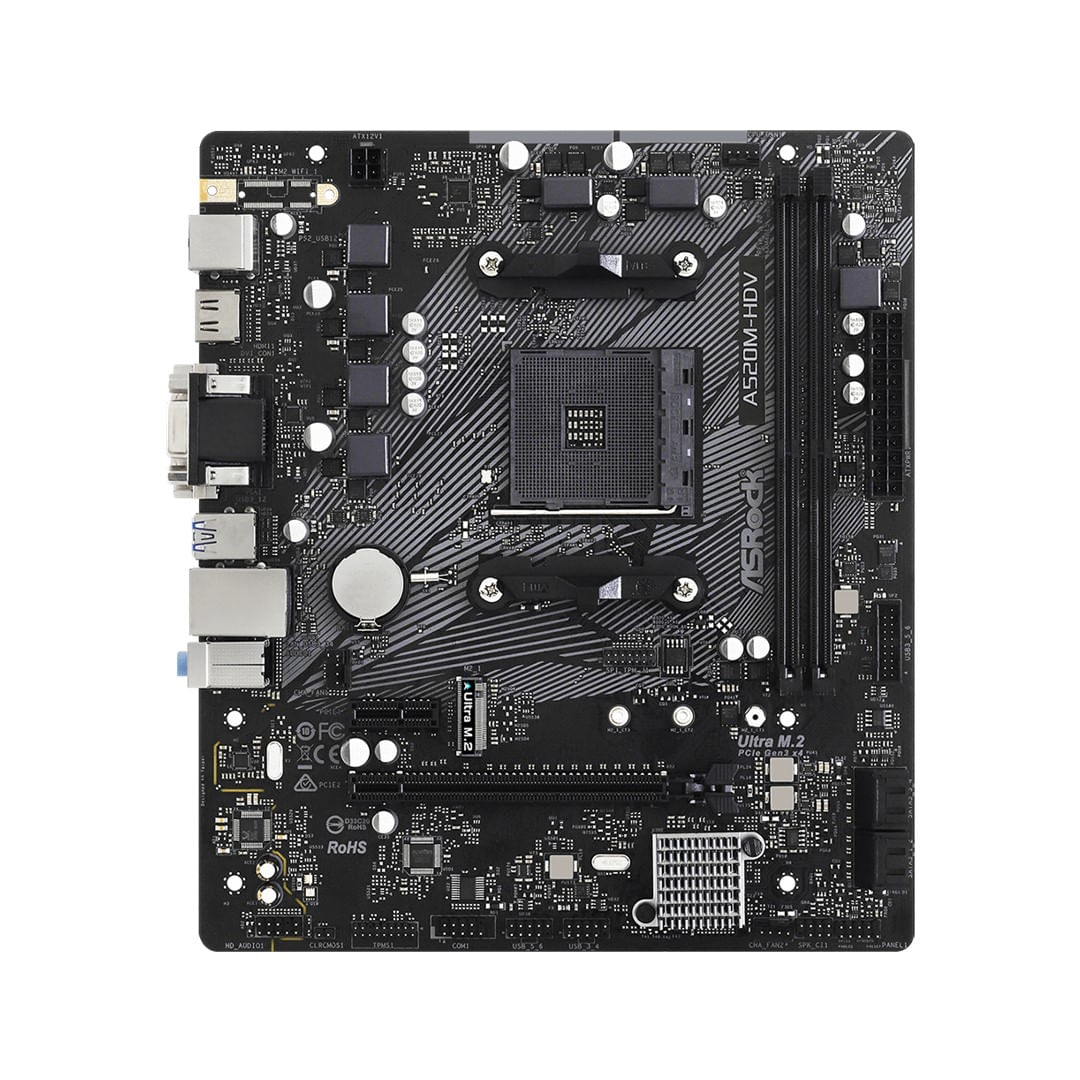 Encontraproduto.com.br - Placa Mãe Micro ATX AMD A520 AM4 2DDR4 A520M-HDV - ASRock