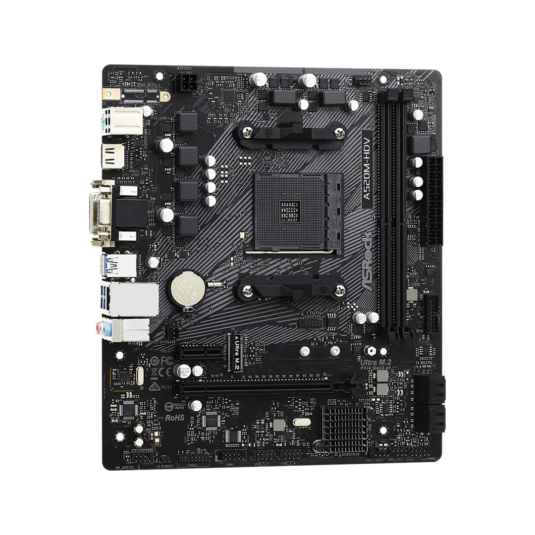 Encontraproduto.com.br - Placa Mãe Micro ATX AMD A520 AM4 2DDR4 A520M-HDV - ASRock