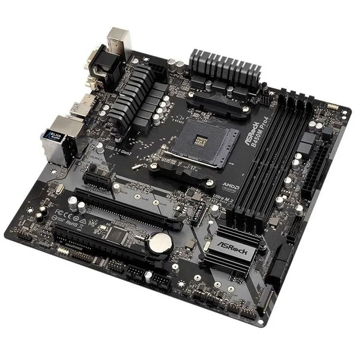 Encontraproduto.com.br - Placa Mãe Micro ATX AMD AM4 B450 DDR4 B450M PRO4 - ASRock