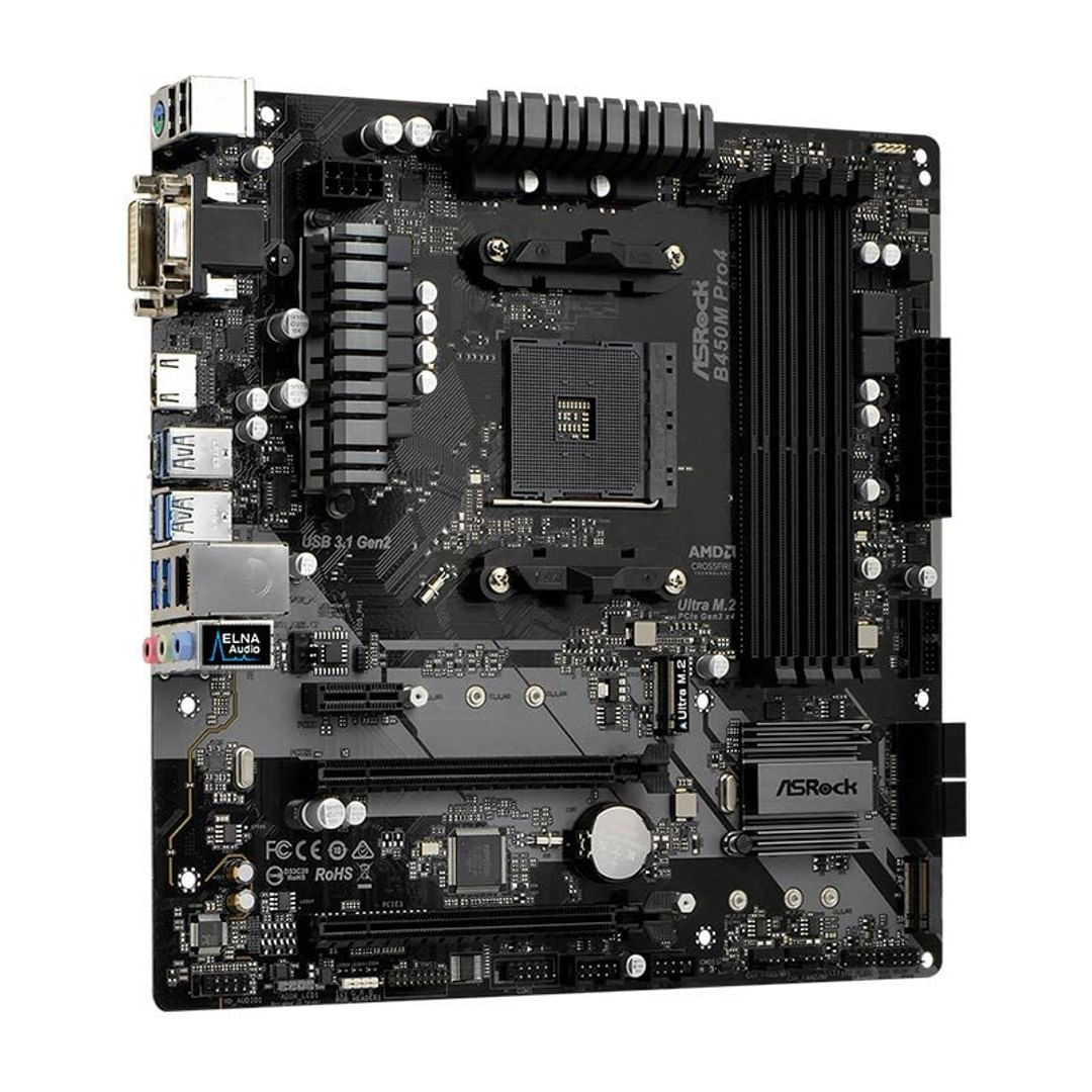 Encontraproduto.com.br - Placa Mãe Micro ATX AMD AM4 B450 DDR4 B450M PRO4 - ASRock
