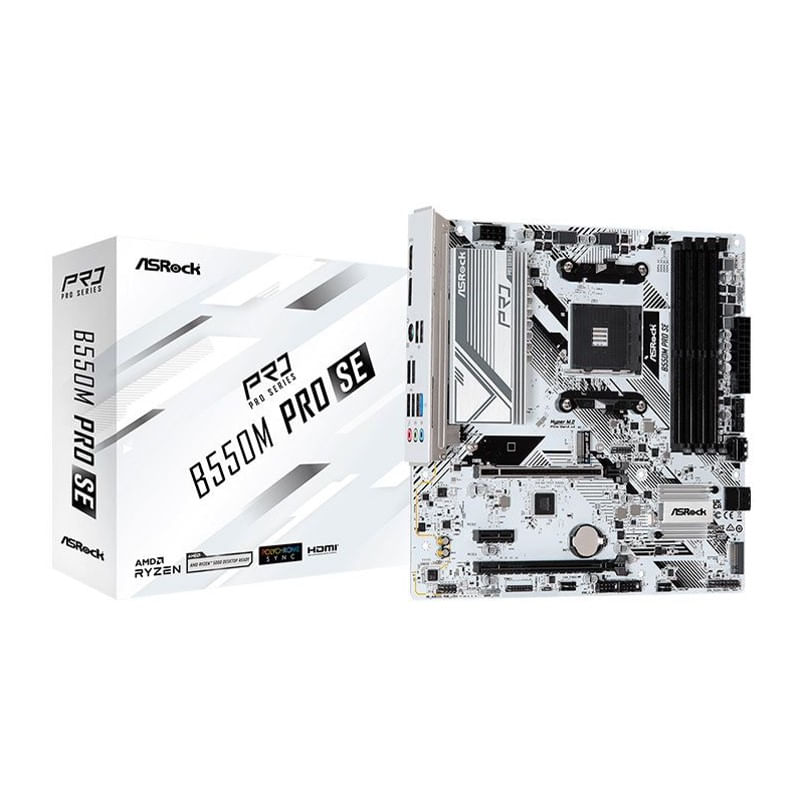 Encontraproduto.com.br - Placa Mãe ASRock Micro ATX Para AMD AM4 B550 Pro SE 4DDR4 Branco (MP)