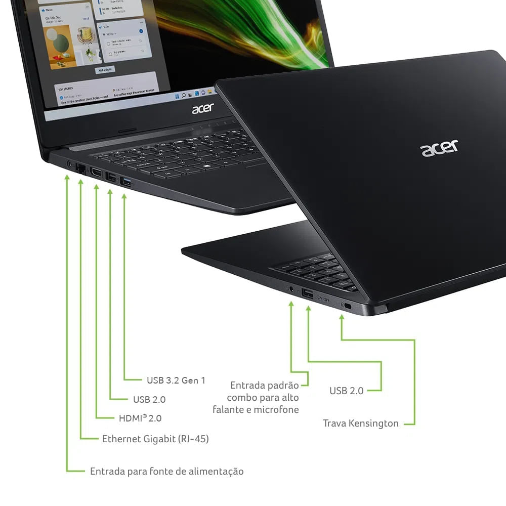 Encontraproduto.com.br - Notebook Acer A315-34-C2BV Aspire 3 Intel Celeron N4020 128GB SSD 4GB DDR4 W11 Tela 15.06”