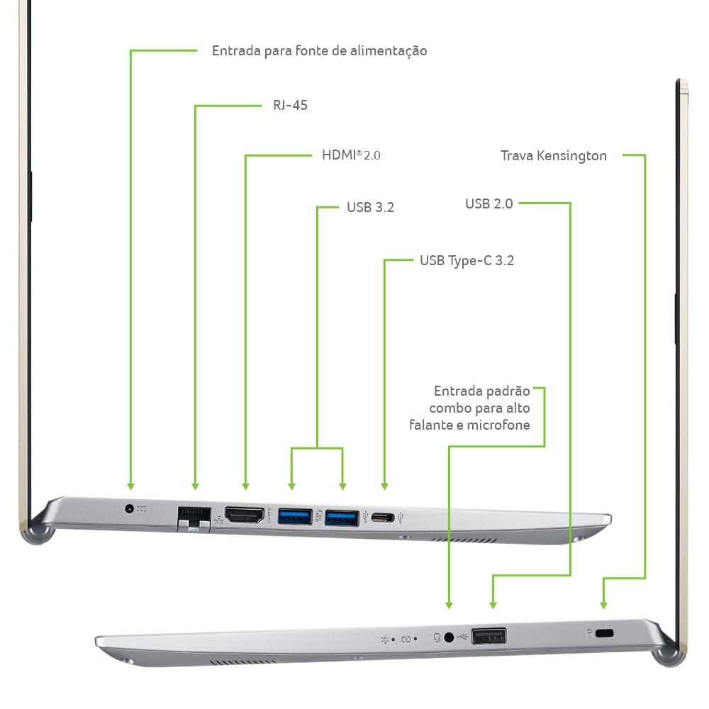 Encontraproduto.com.br - Notebook Acer Aspire 5 A514-54-590S Intel Core i5 11ª Gen Windows 11 Pro 8GB 256GB SDD 14 Full HD