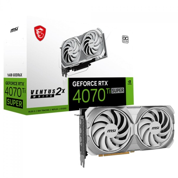 Encontraproduto.com.br - Placa de Video MSI Geforce RTX 4070 TI Super Ventus 2X White OC16GB GDDR6X 256 BITS - 912-V513-629