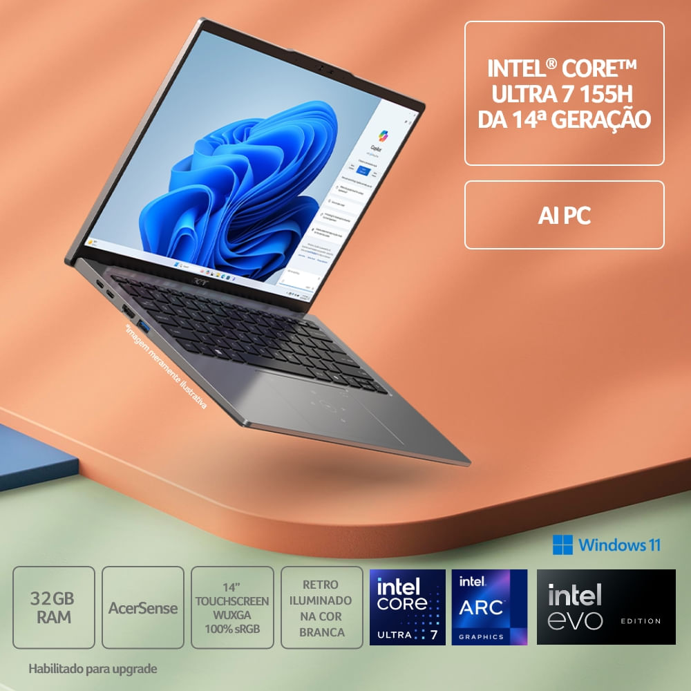 Encontraproduto.com.br - Notebook Acer Swift GO AI PC