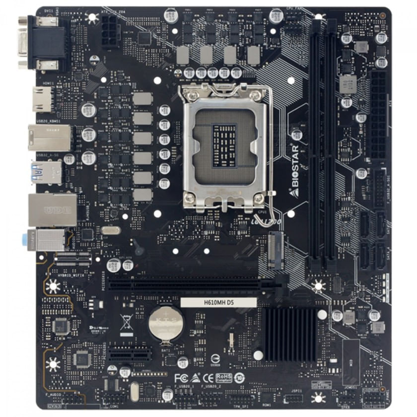 Encontraproduto.com.br - Placa Mãe Micro ATX Intel 14/13/12G H610 LGA 1700 H610MH D5 - Biostar