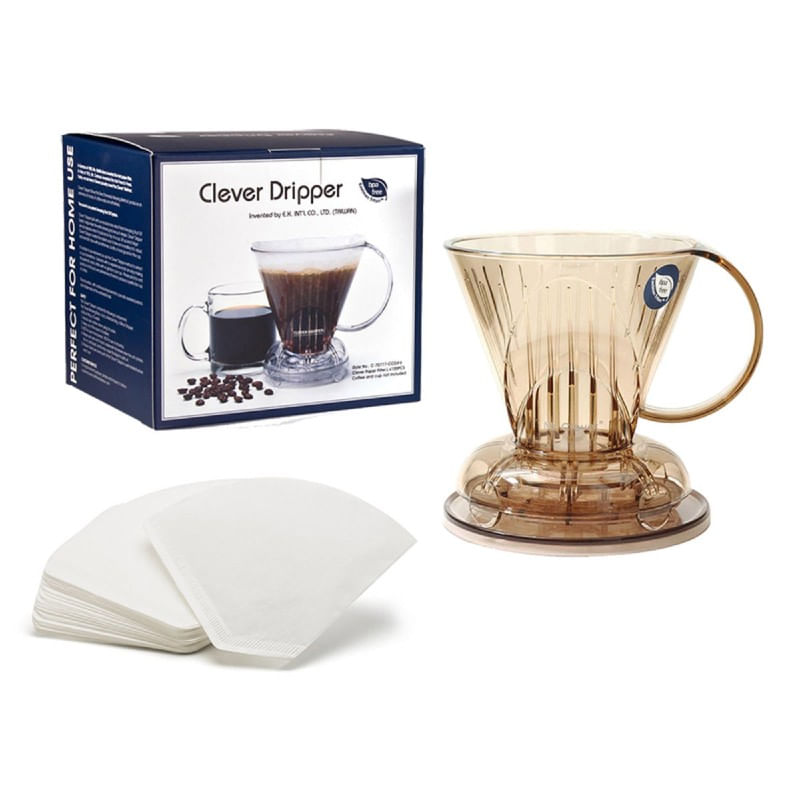 Encontraproduto.com.br - Clever Coador Marrom para Filtrar Café 500 ml com Filtro branco  100 unidades