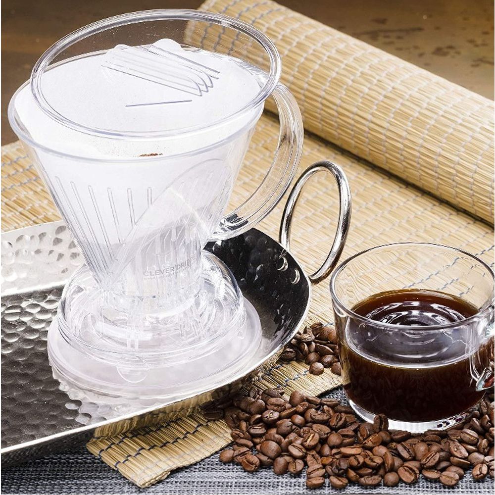 Encontraproduto.com.br - Clever  Coador Transparente para Filtrar Café 500 ml com Filtro branco  100 unidades
