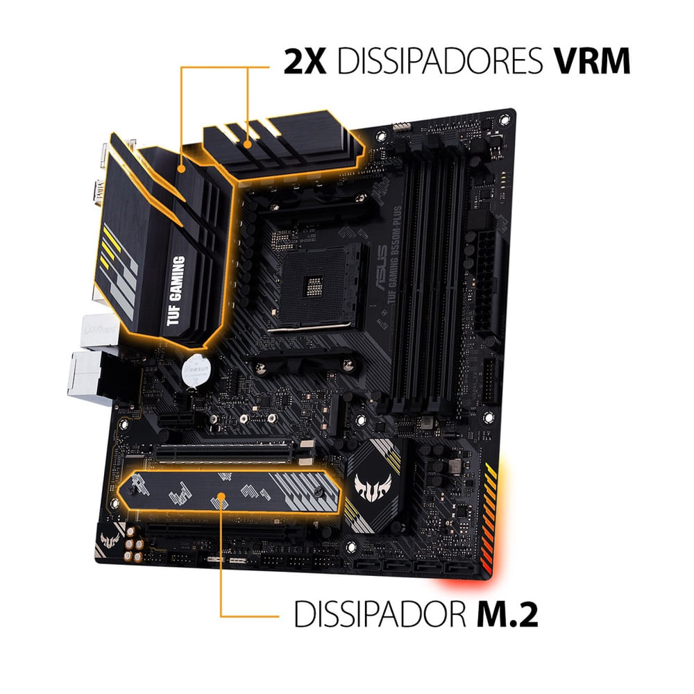 Encontraproduto.com.br - Placa-mãe Asus P/amd Am4 B550m-plus Tuf Gaming 4xddr4 Matx