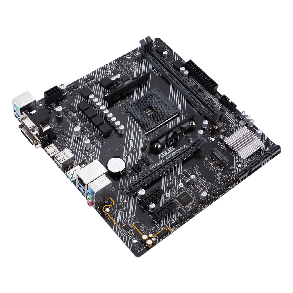 Encontraproduto.com.br - Placa-Mãe Asus Prime A520M-E AMD AM4 DDR4 mATX, USB 3.2 Gen2, HDMI/DVI/D-Sub