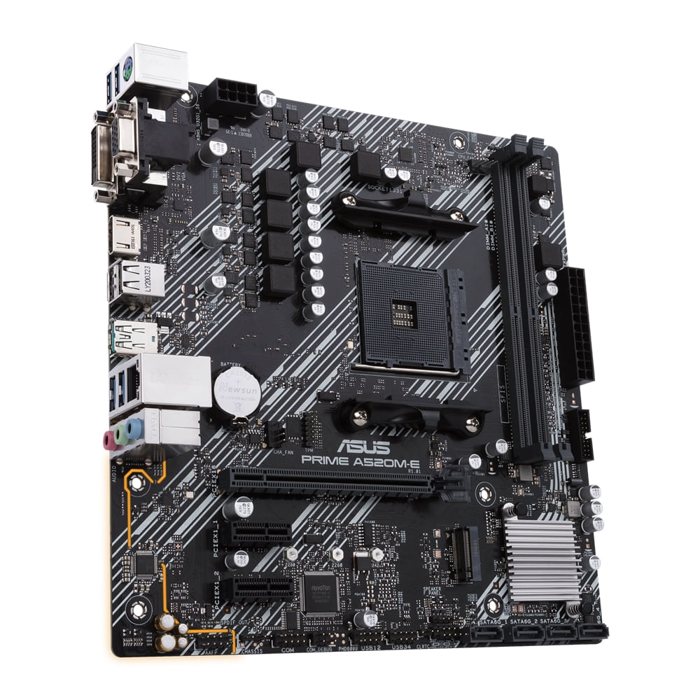 Encontraproduto.com.br - Placa-Mãe Asus Prime A520M-E AMD AM4 DDR4 mATX, USB 3.2 Gen2, HDMI/DVI/D-Sub