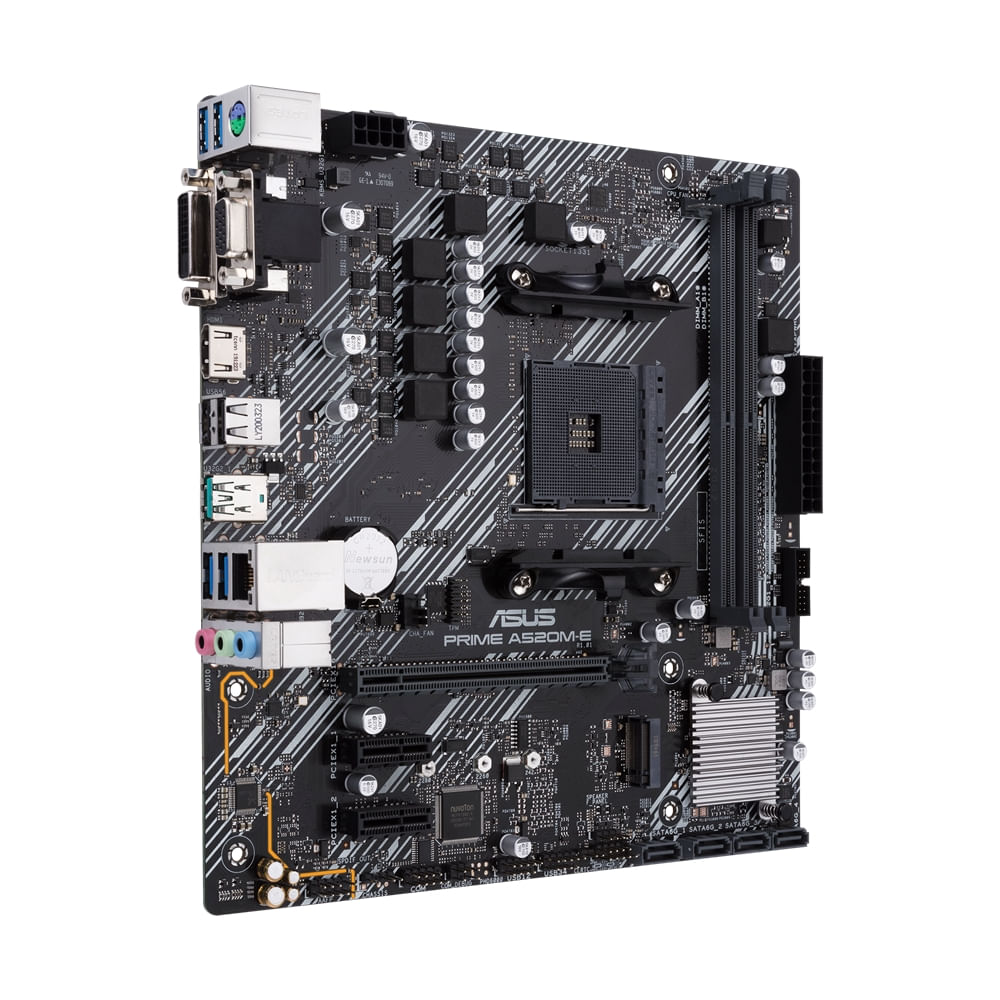 Encontraproduto.com.br - Placa-Mãe Asus Prime A520M-E AMD AM4 DDR4 mATX, USB 3.2 Gen2, HDMI/DVI/D-Sub