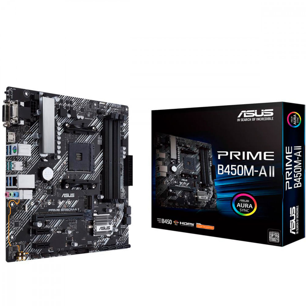 Encontraproduto.com.br - Placa Mãe Asus Prime Para AMD AM4 B450M-A II 4xDDR4 mATX