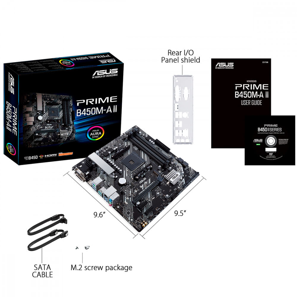 Encontraproduto.com.br - Placa Mãe Asus Prime Para AMD AM4 B450M-A II 4xDDR4 mATX