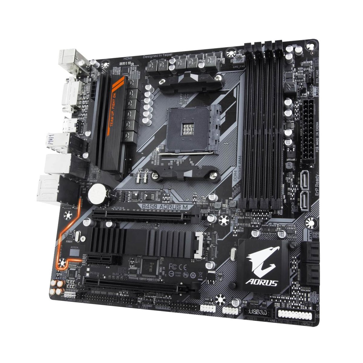Encontraproduto.com.br - Placa-Mãe Gigabyte Aorus B450 Aorus M, AMD AM4, mATX, DDR4