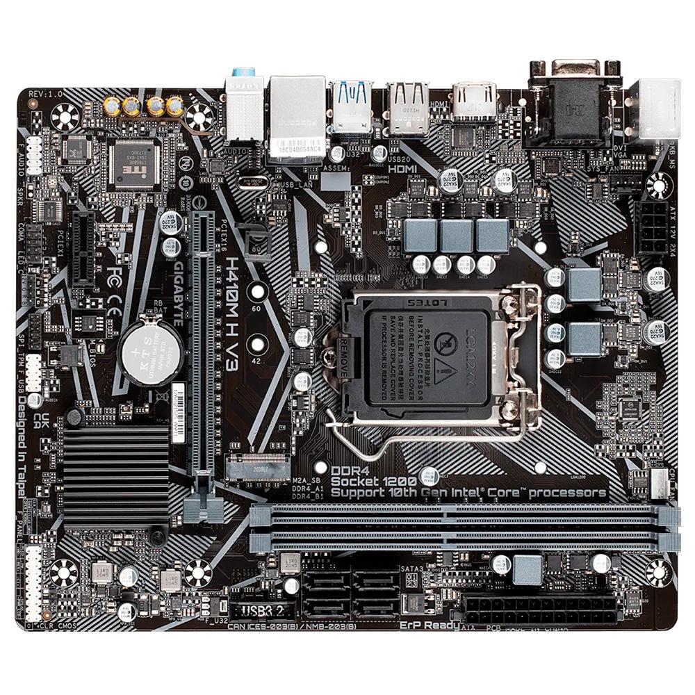 Encontraproduto.com.br - Placa Mãe Gigabyte H410m H V2 Ddr4 Socket Lga1200 M-atx Preto