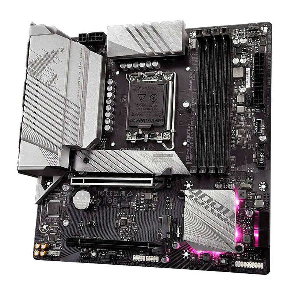 Encontraproduto.com.br - Placa Mãe Gigabyte para Intel 1700 B760M Aorus Elite Ax Wifi 4XDDR5 mATX rev. 1.X
