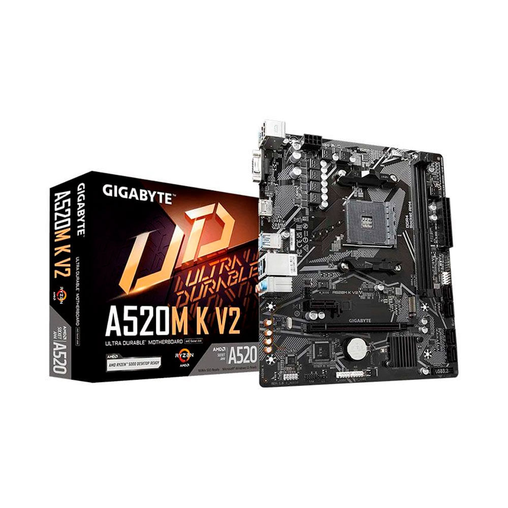 Encontraproduto.com.br - Placa Mae Gigabyte AMD (AM4) Micro ATX DDR4 - A520M K V2 1.0