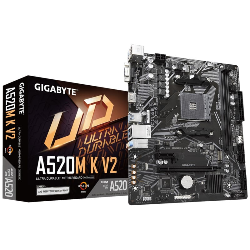 Encontraproduto.com.br - Placa Mae Gigabyte AMD (AM4) Micro ATX DDR4 - A520M K V2 1.0