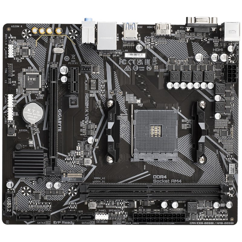 Encontraproduto.com.br - Placa Mae Gigabyte AMD (AM4) Micro ATX DDR4 - A520M K V2 1.0