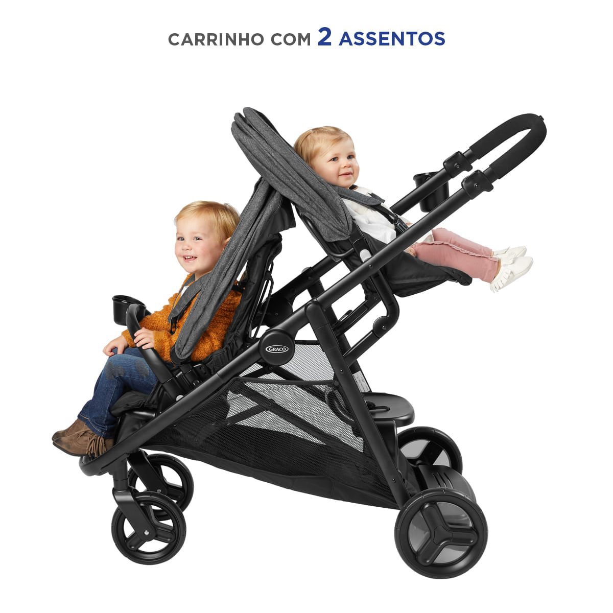 Encontraproduto.com.br - Carrinho de Bebê Gêmeos Passeio Ready2Grow LX 2.0 CZ Graco
