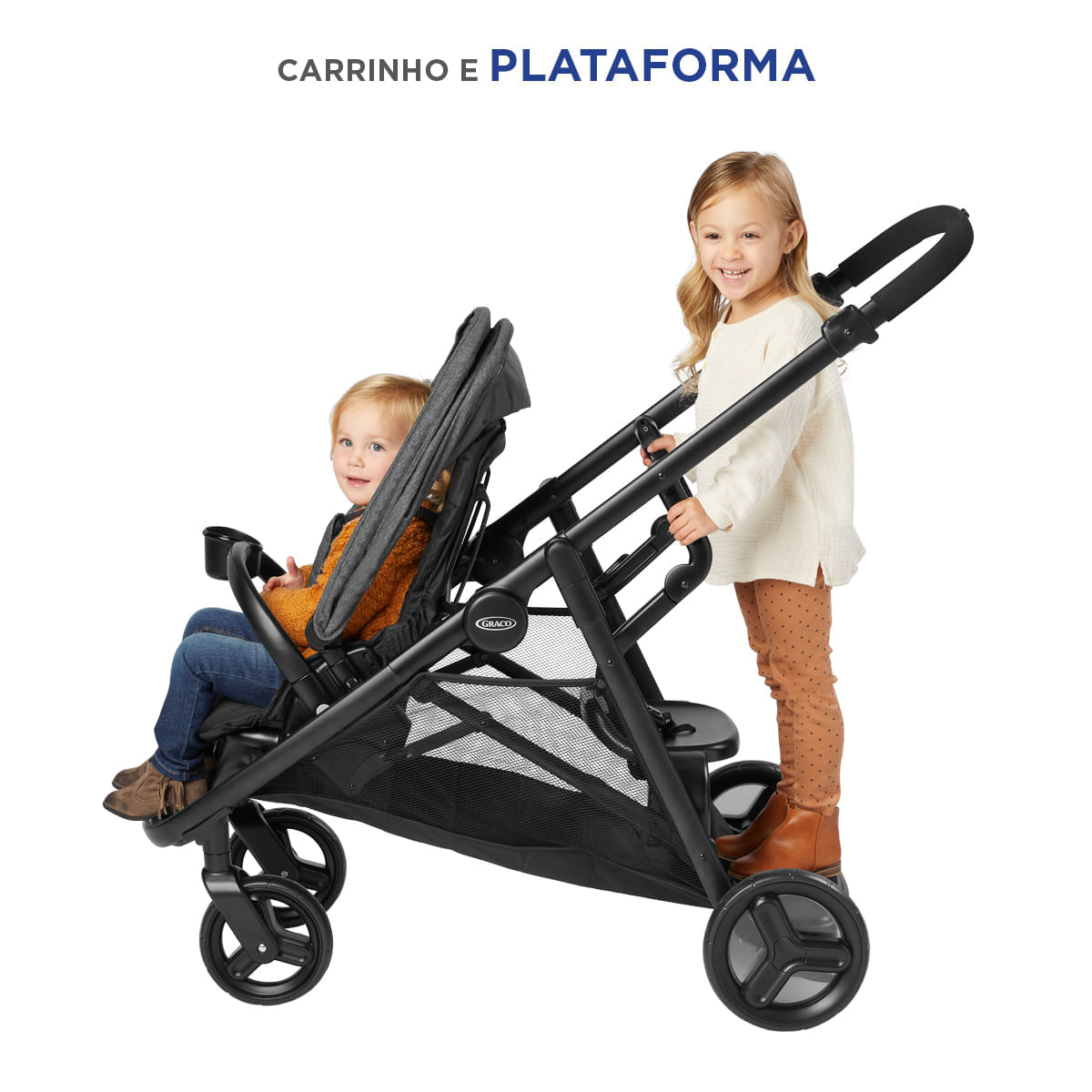 Encontraproduto.com.br - Carrinho de Bebê Gêmeos Passeio Ready2Grow LX 2.0 CZ Graco