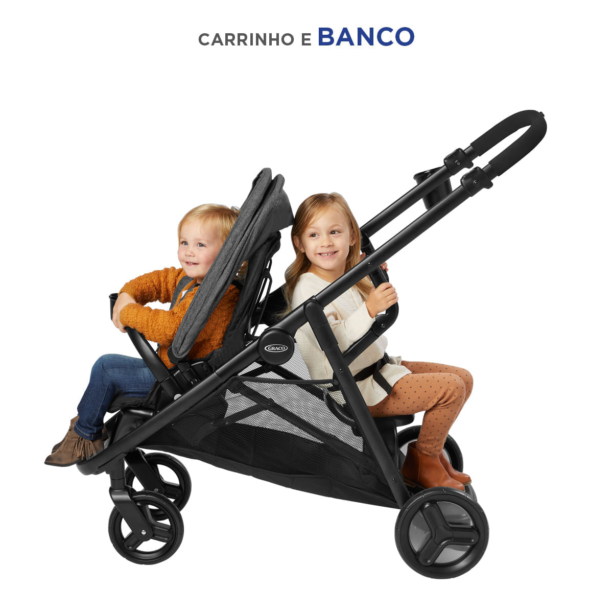 Encontraproduto.com.br - Carrinho de Bebê Gêmeos Passeio Ready2Grow LX 2.0 CZ Graco