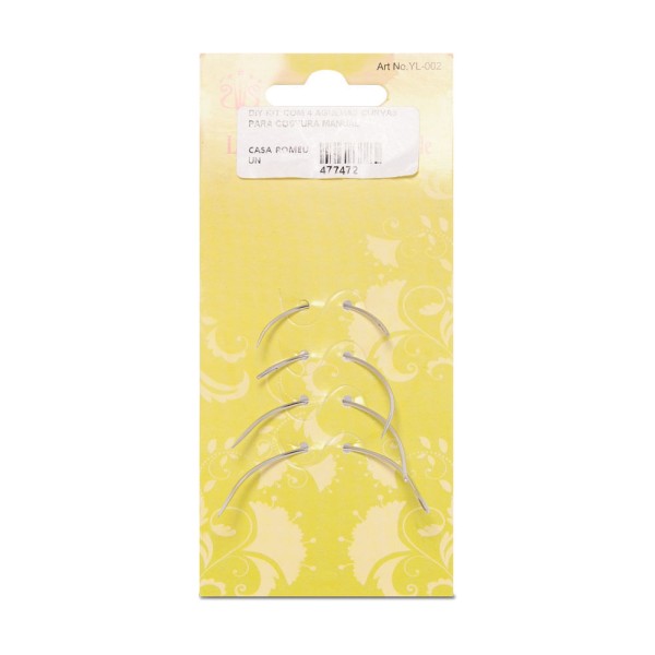 Encontraproduto.com.br - Kit com 4 agulhas curvas para costura manual