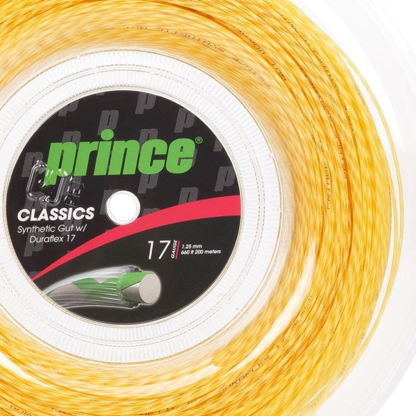 Encontraproduto.com.br - Corda Prince Synthetic Gut Duraflex 17L 1.25mm Amarela Rolo com 200 metros