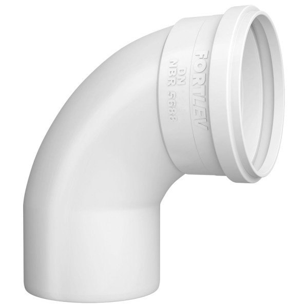 Encontraproduto.com.br - Curva Curta Para Esgoto PVC 90° 50mm Branco Fortlev