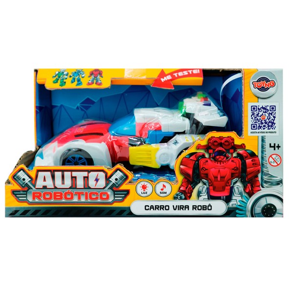 Encontraproduto.com.br - Carro Robô - Boneco Vermelho com Luz e Som - Toyng