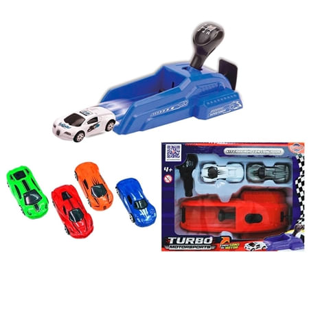 Encontraproduto.com.br - Lançador com 2 Carrinhos com Som - Azul - Toyng