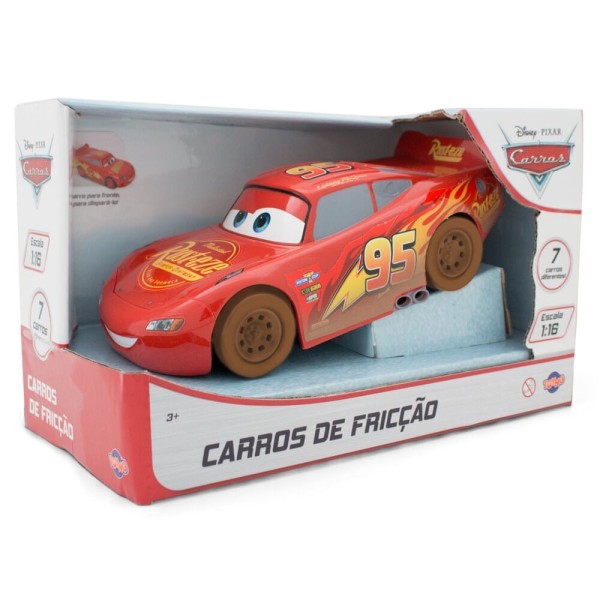 Encontraproduto.com.br - Carros de Fricção - Relâmpago Mcqueen Pneu com Lama  - Toyng