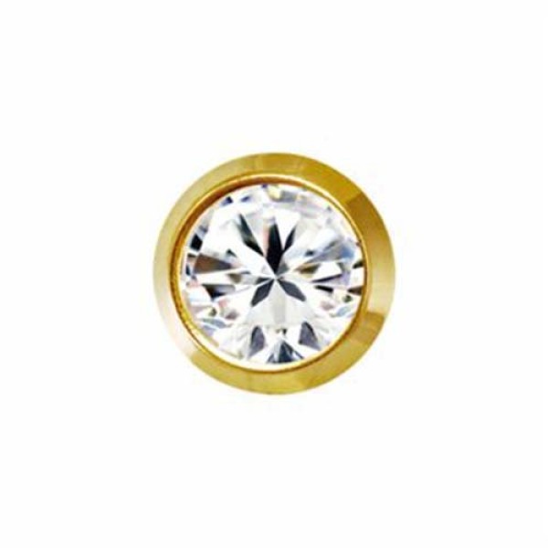 Brinco Antialérgico Studex Classic Bezel Cristal Médio Dourado