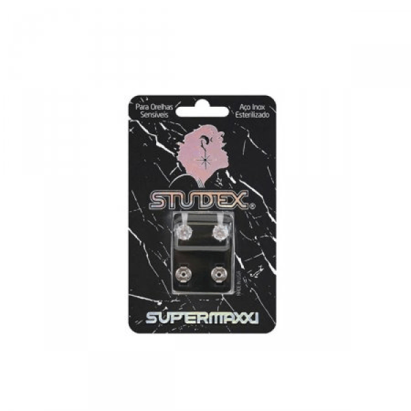 Encontraproduto.com.br - Brinco Supermaxxi Cristal Prata Studex Par