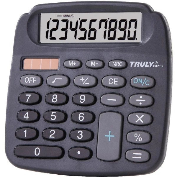 Calculadora de Mesa 10 Dígitos Truly 808A-10 Bateria e Solar