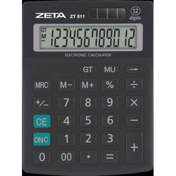Encontraproduto.com.br - CALCULADORA DE MESA 12 DIG ZT811 ZETA