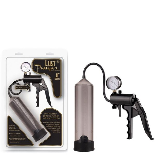 Encontraproduto.com.br - Bomba Peniana Com Gatilho E Manômetro - Lust Pumper - Nanma - Lubrificante: Fumê