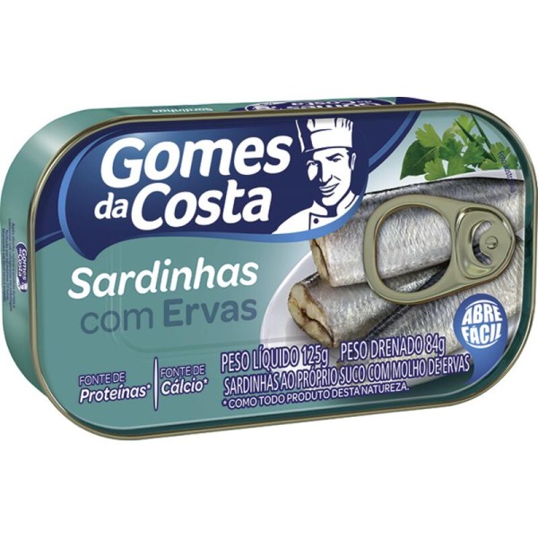 Encontraproduto.com.br - Sardinha Gomes da Costa Ervas finas Lata com 84g